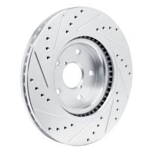 Subaru Impreza Brake Rotor (1) - Front Right - R1 Concepts - Drilled & Slotted - Silver - `20-`25
